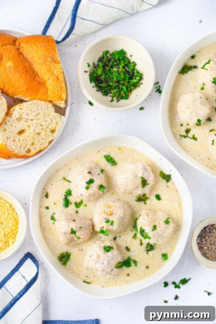 Turkey Meatballs with Alfredo