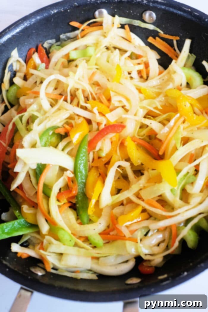 Vibrant Jamaican Cabbage 7 Jamaican Cabbage Recipe, a close up of the cooked dish.