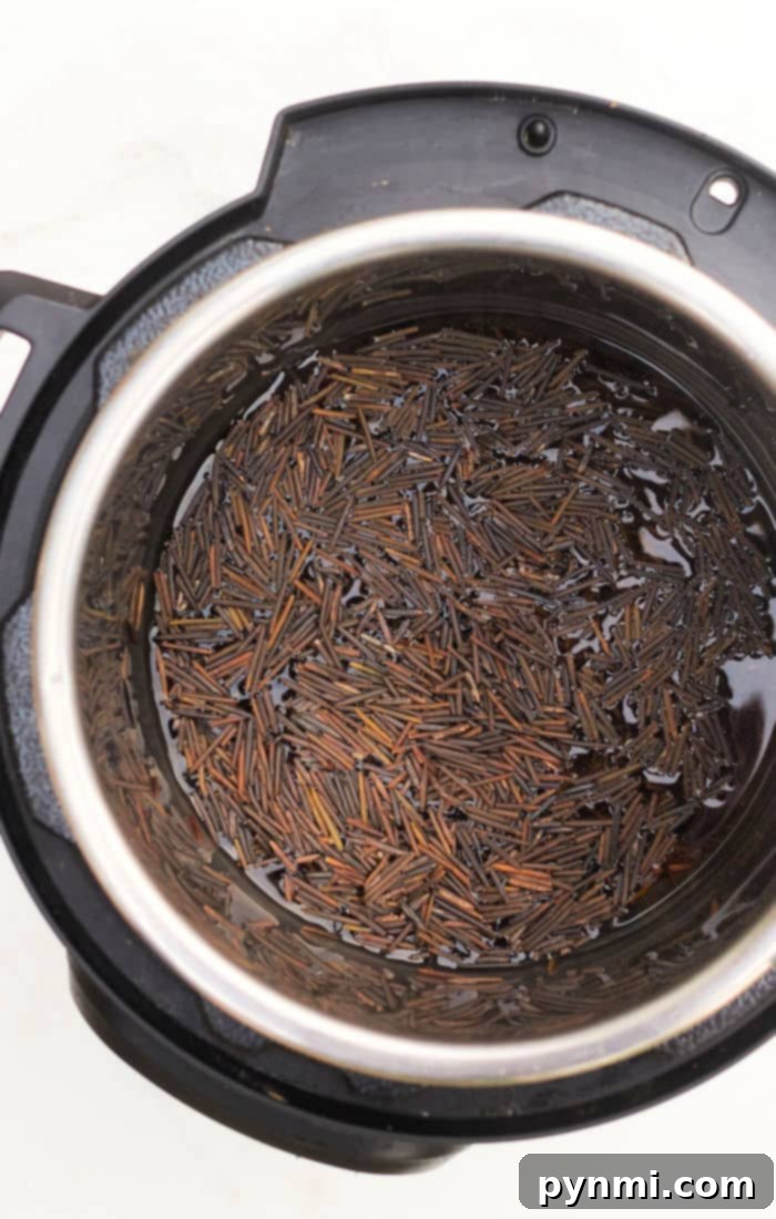 Cooking black rice in an instant pot without sticking involves filling the pot with water and adjusting the settings for perfect results.