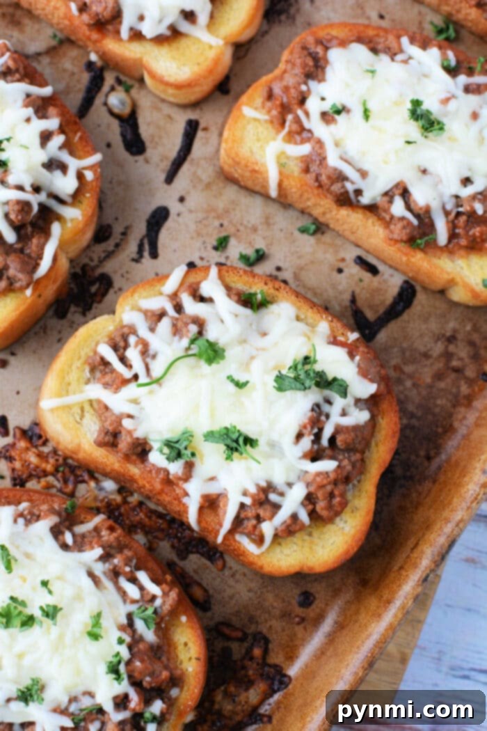 Ultimate Texas Toast Sloppy Joes 2 Texas Toast Sloppy Joes, a hearty, kid-friendly meal served on golden garlic toast.