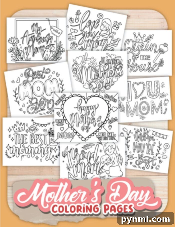 Creative Coloring Pages for Mom's Special Day 2 Free Printable Mother's Day Coloring Pages for Kids and Adults