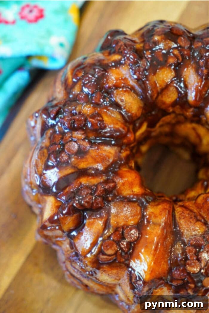 Frozen Cinnamon Roll monkey bread, ready to be served