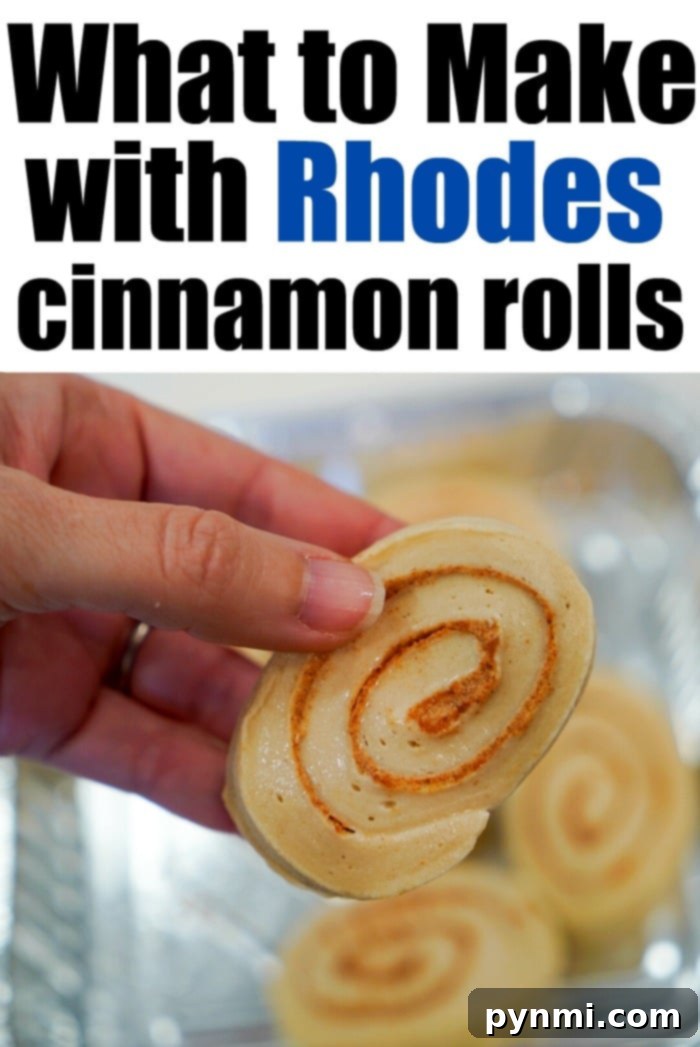 Close-up of Rhodes frozen cinnamon rolls in packaging