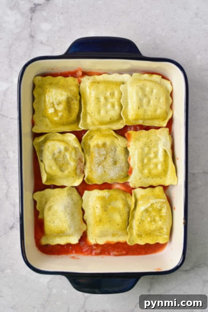 Ravioli Lasagna Bliss 3 Baked Ravioli From Frozen - close-up of cheesy layers