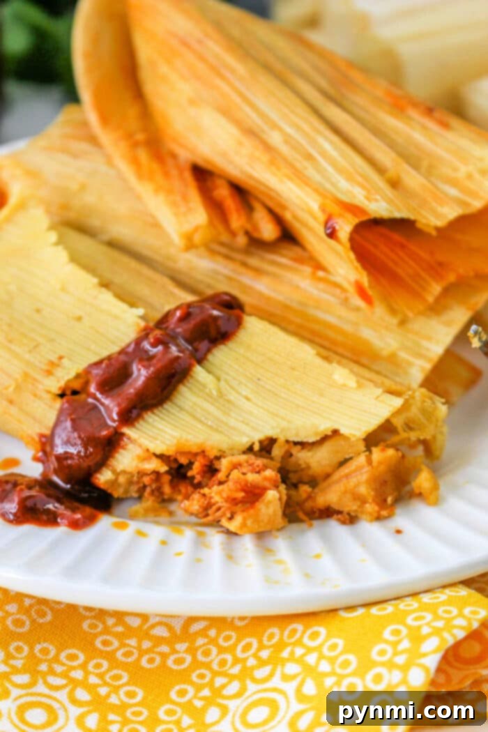A selection of delicious homemade Instant Pot Tamales, perfectly wrapped and ready to be enjoyed.