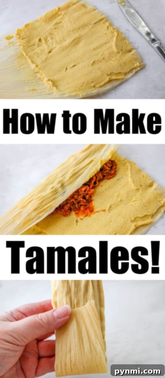 Crafting Authentic Red Tamales From Scratch 7 Hands demonstrating how to wrap a tamale in a corn husk.