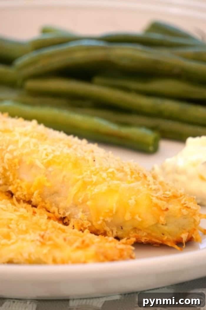 The Ideal Cooking Time for Perfect Cod 3 Breaded fish with a side of green beans and a dollop of sauce on a plate, ready in the time it takes to cook cod to perfection.