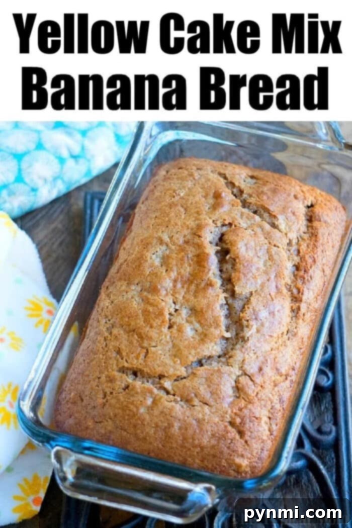 Moist Yellow Cake Mix Banana Bread 7 close up of slice of Banana Bread with Yellow Cake Mix