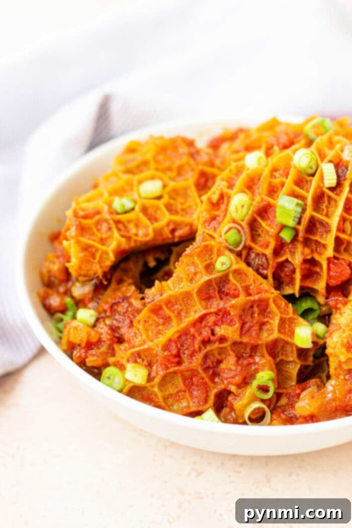 tripe recipe - Plated tripe dish