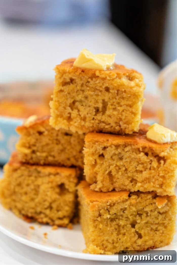 Buttermilk cornbread served alongside a bowl of chili and collard greens