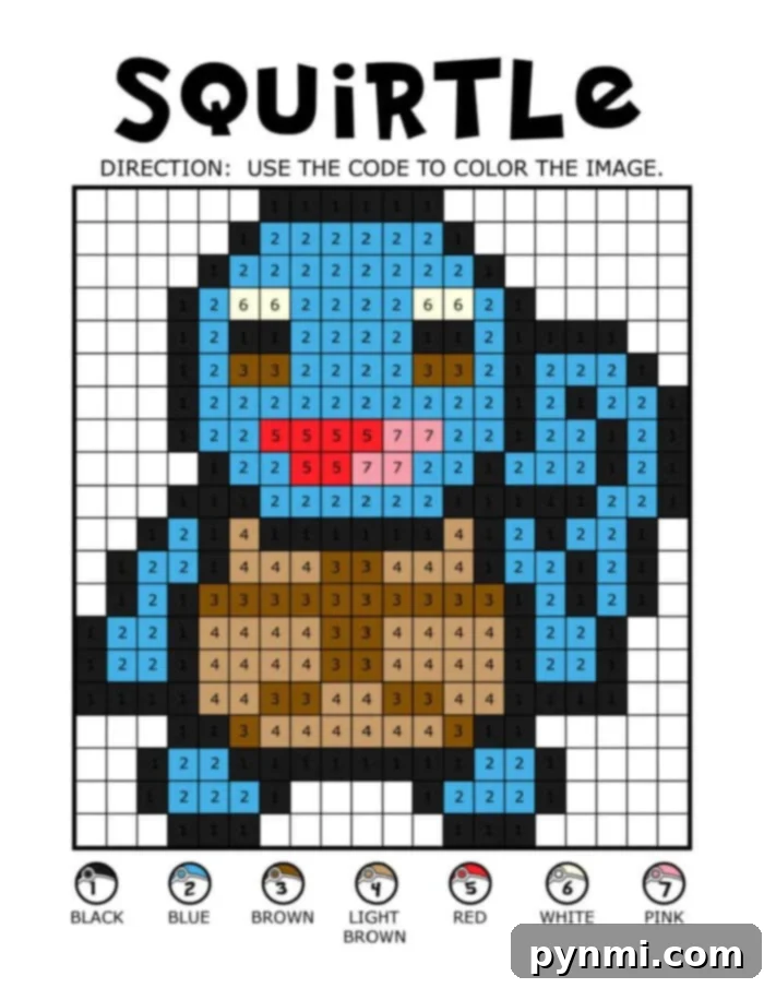 Free Pixelated Pokemon Number Coloring 5 Detailed Free Pokemon Pixel Art Printable Example