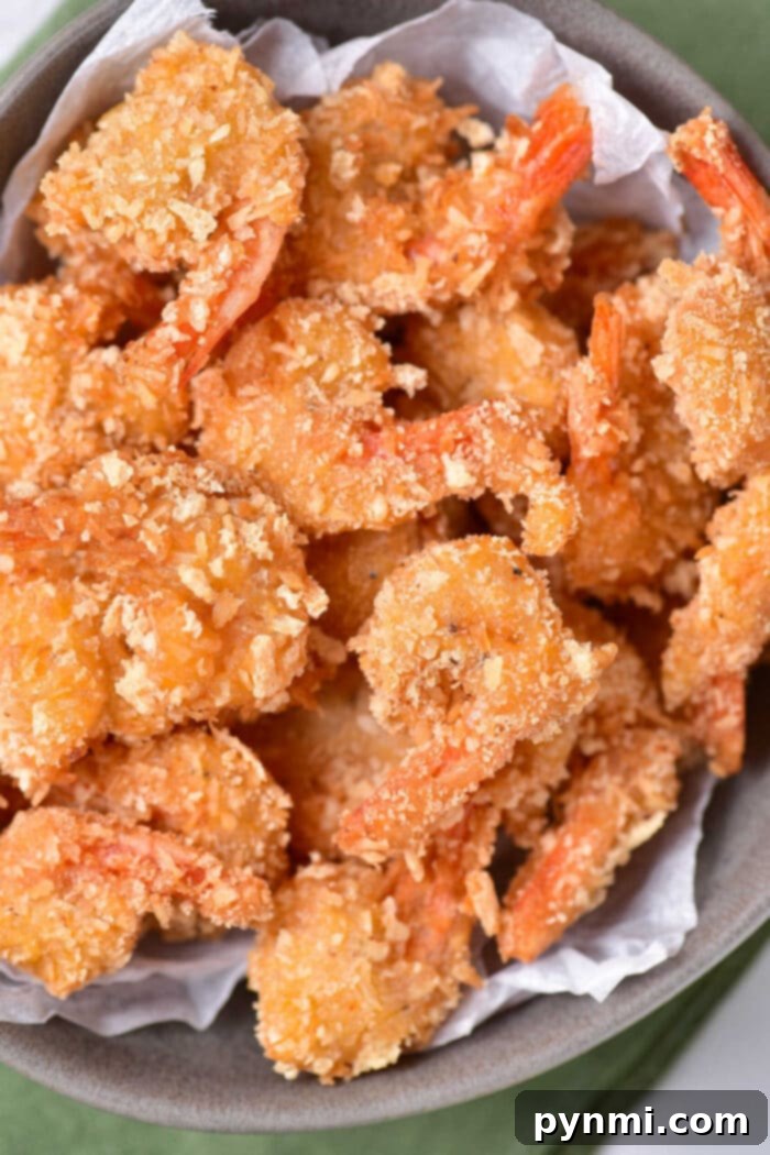Crispy Frying Coconut Shrimp in Hot Oil