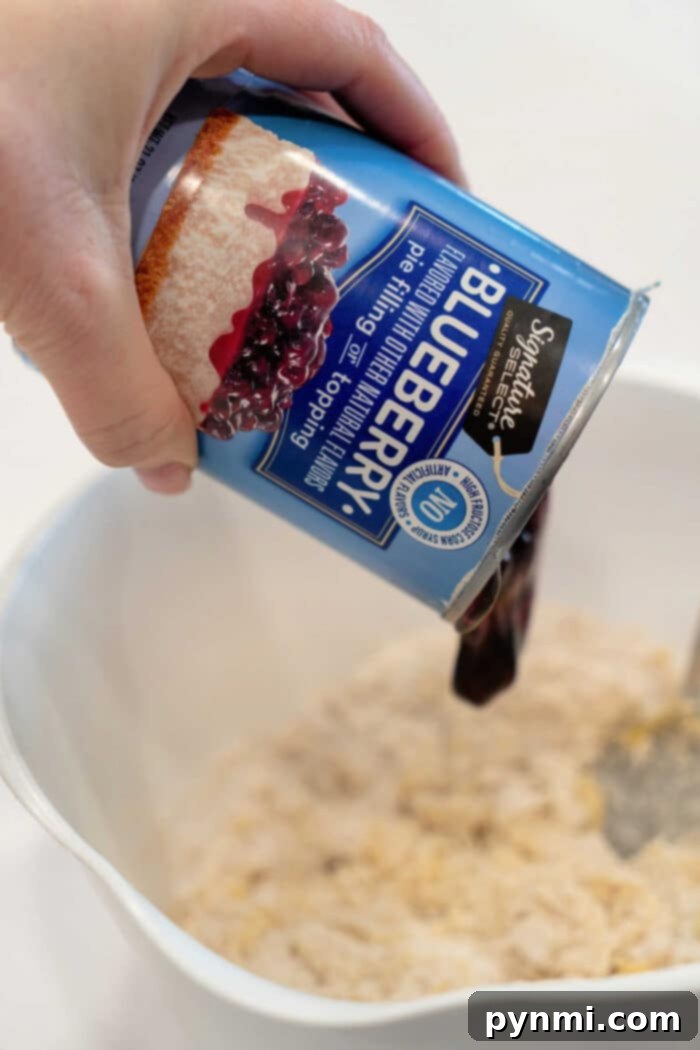 A vibrant collection of desserts highlighting the use of canned blueberry pie filling.
