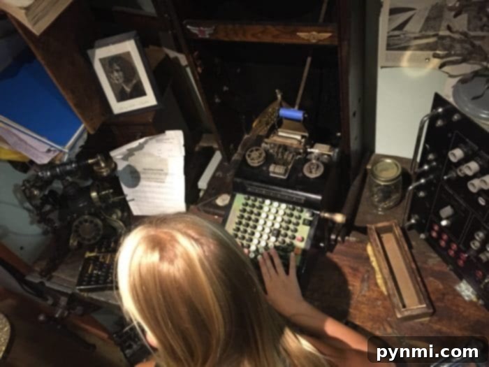 Detailed view of an intricate interactive exhibit at Pennypickle's Temecula, sparking curiosity