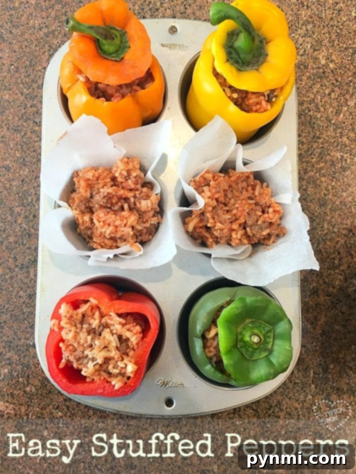 Stuffed green peppers recipe ready to bake