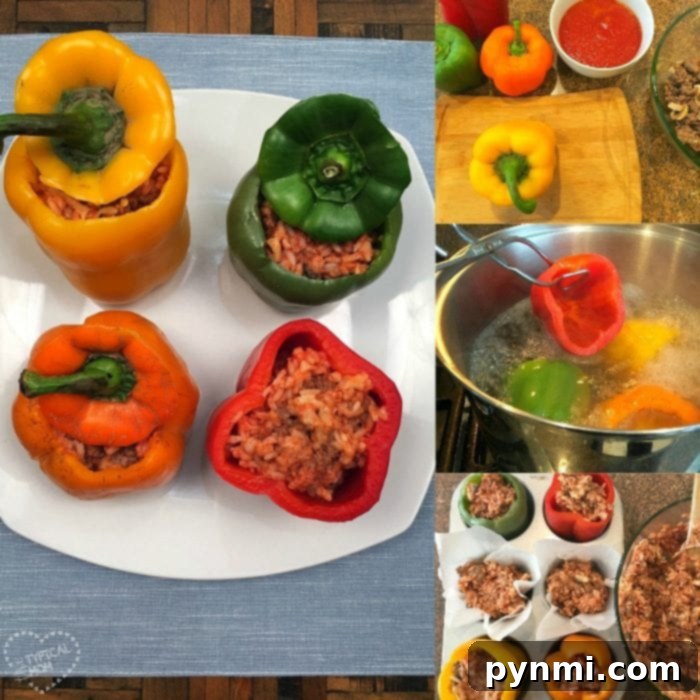 Easy stuffed green pepper recipe baked and ready to serve