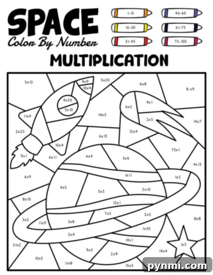 space color by number
