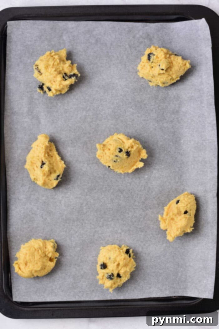 A delightful arrangement of lemon blueberry cookies, capturing their inviting texture and color.