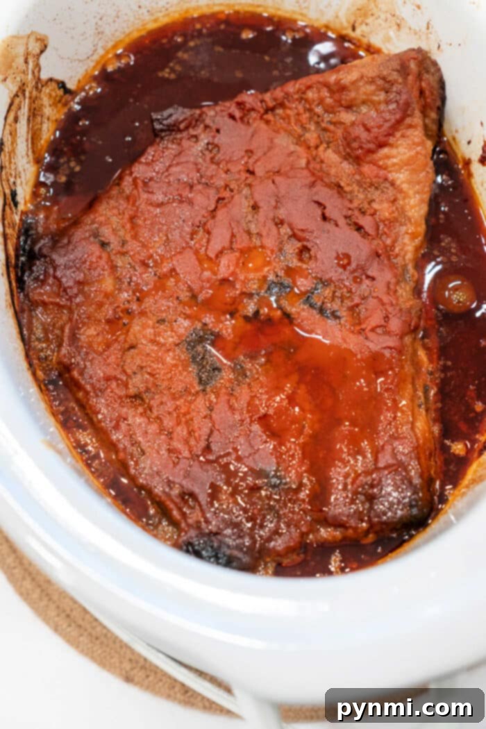 Flavorful BBQ Brisket Cooked Low and Slow in a Crockpot