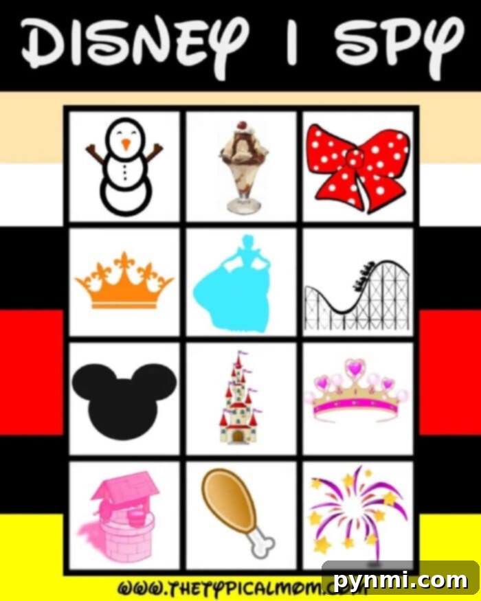 Printable Disney Adventure Quest 3 Kids engaged with a free Disney scavenger hunt while waiting in line