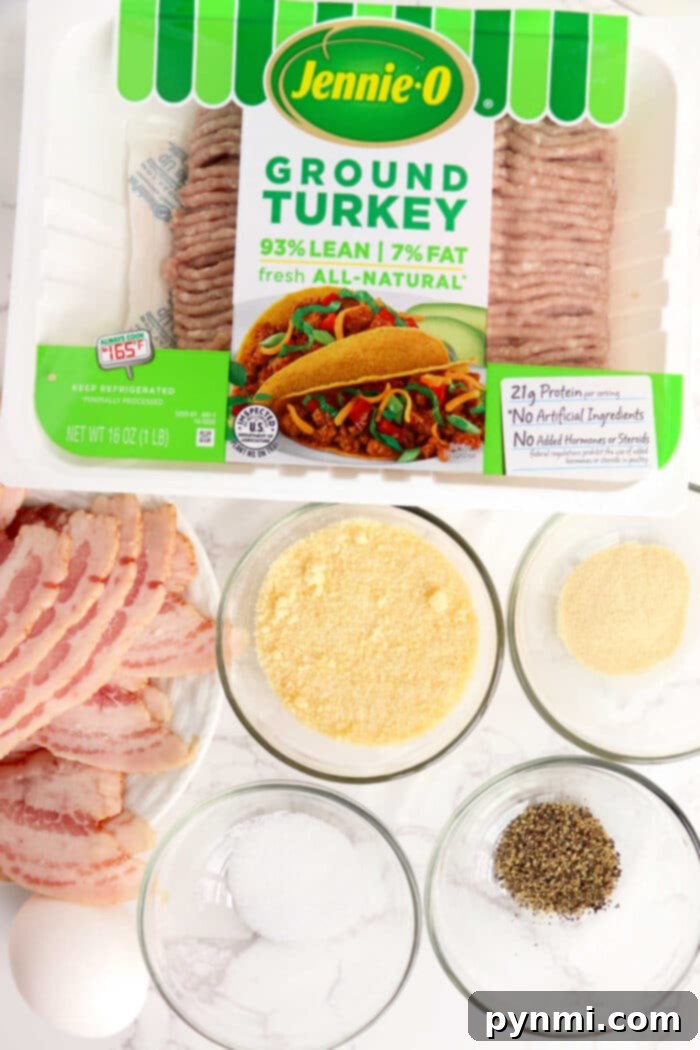 Step-by-step guide on how to prepare a delicious turkey meatloaf, highlighting the mixture and preparation process.