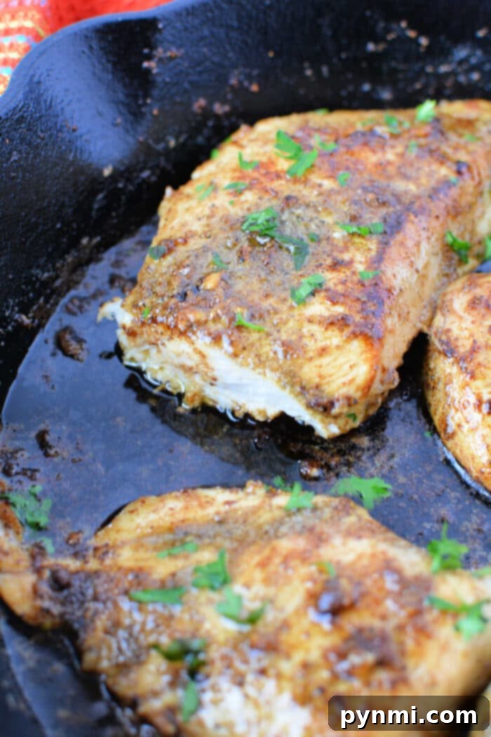 Chicken Pieces in Cast Iron Skillet - cooked chicken pieces ready to serve