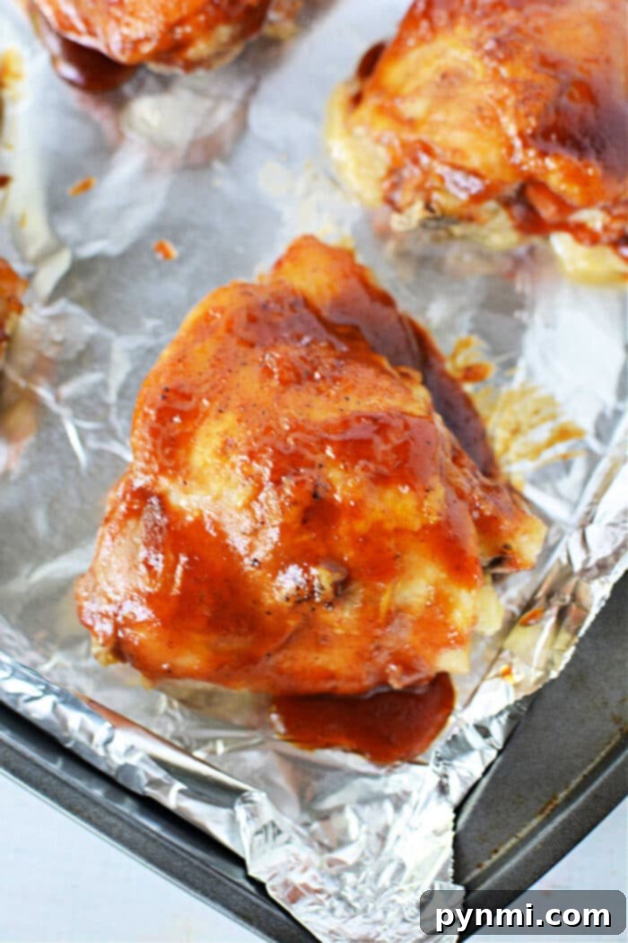 Juicy Instant Pot BBQ Chicken Thighs 6 BBQ Chicken Thighs in Instant Pot, ready for serving with side dishes