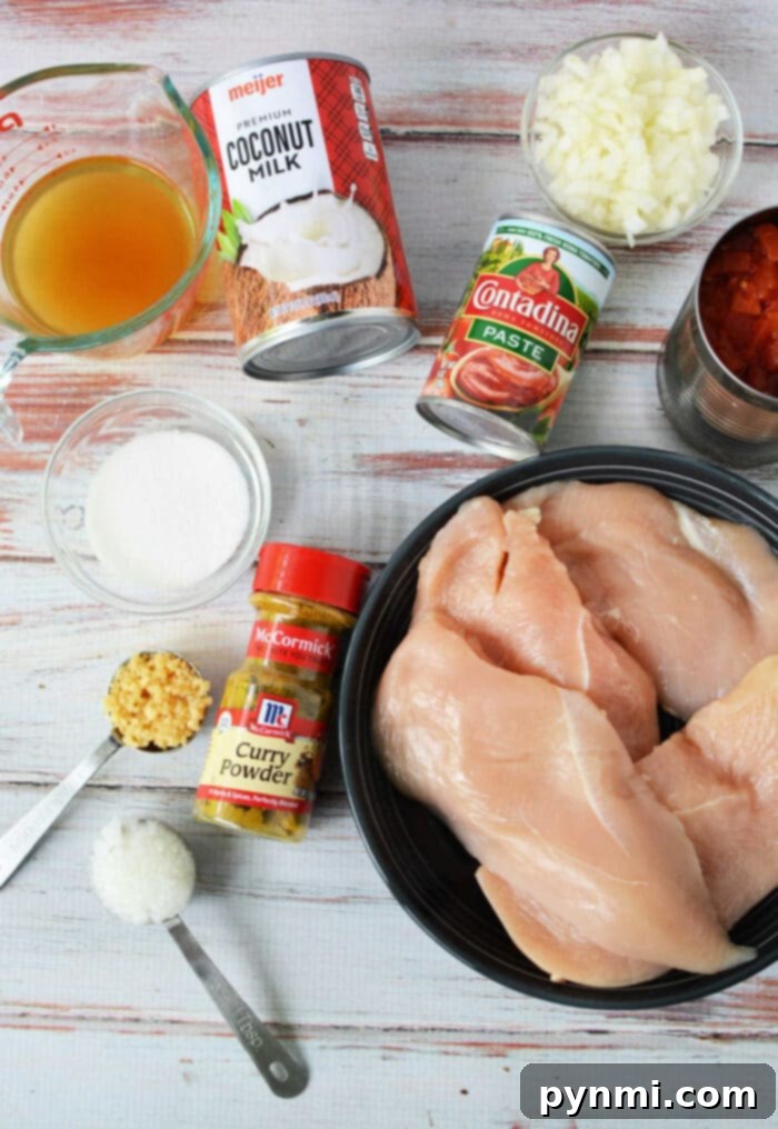 One Pot Chicken Curry Delight 3 Pressure Cooker Chicken Curry served with rice.