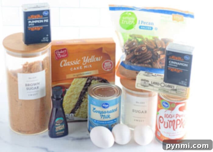 Slow Cooker Pumpkin Perfection 3 How to Bake a Cake in a Crockpot, showing the layering of ingredients for a pumpkin dump cake.