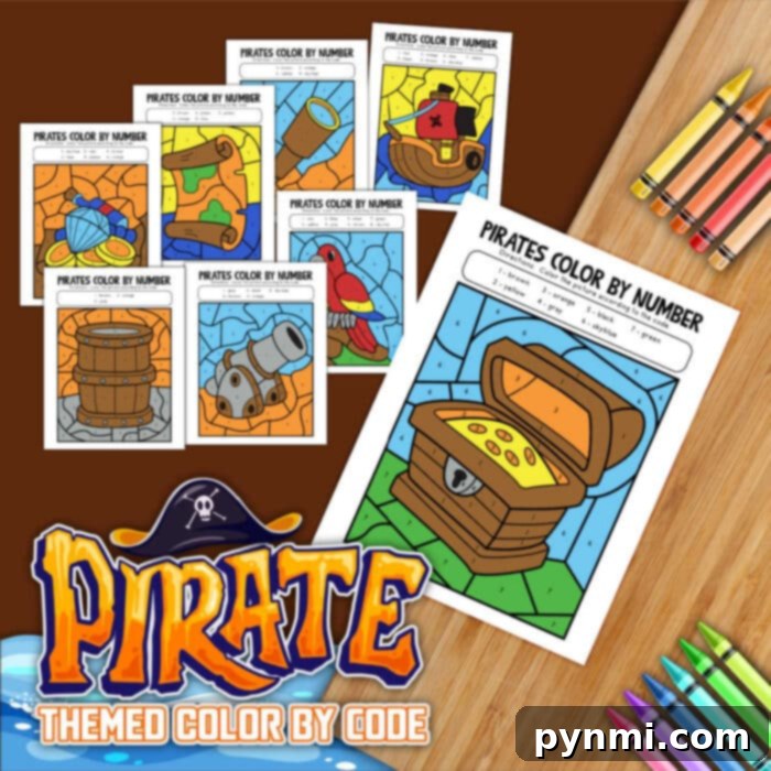 Swashbuckling Pirate Coloring Fun 4 Detailed pirate ship coloring page with waves and clouds