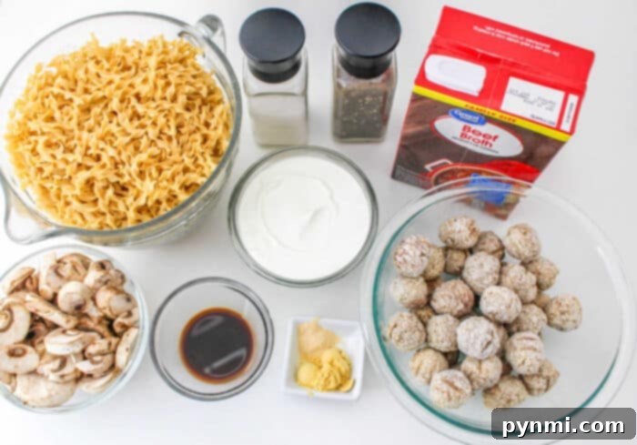 Pressure Cooker Meatball Stroganoff ready to be served