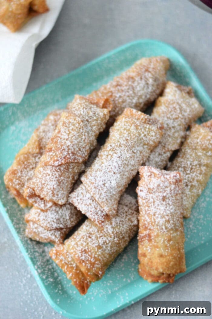 Peach Cobbler Egg Rolls with Canned Peaches