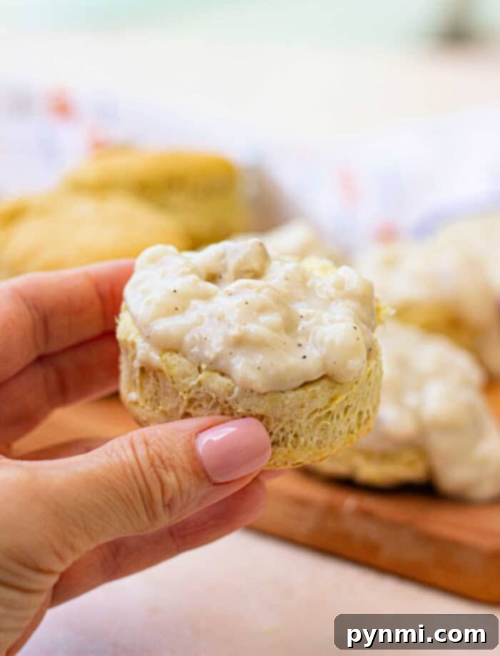 Pillowy Vegan Biscuits with Savory Gravy 2 Vegan Biscuits and Gravy