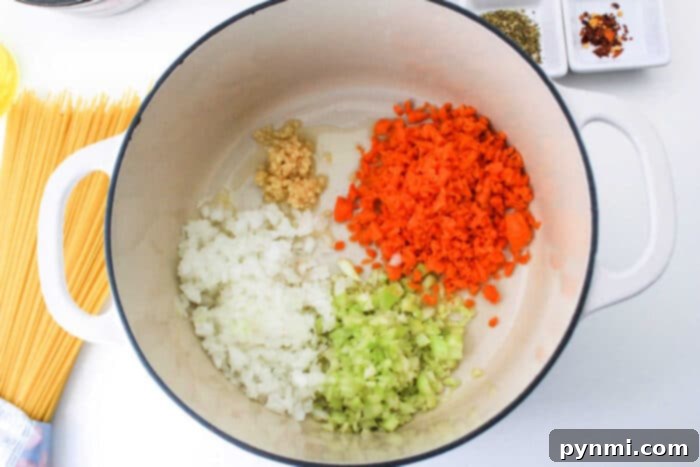 Delicious Turkey Bolognese sauce in a pot, ready to be served.
