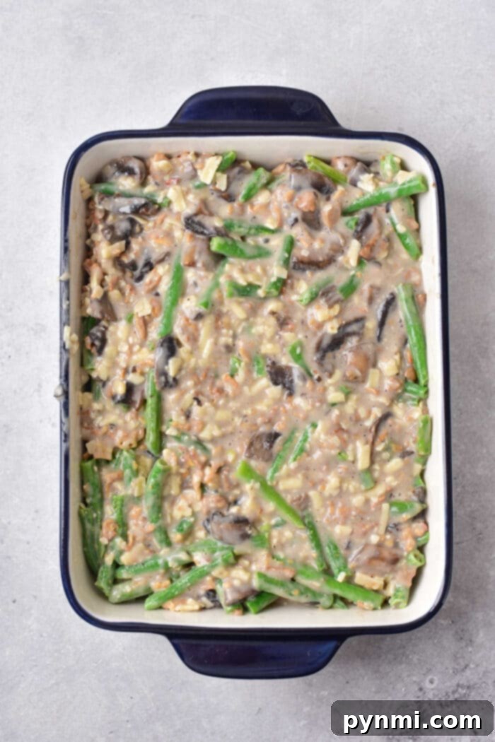 Cheesy Loaded Green Bean Casserole, a crowd-pleasing dish for any gathering.