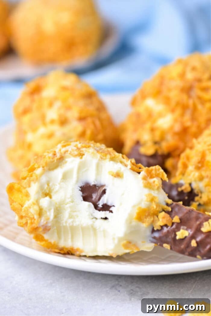 The final delicious look of the Not Fried Chicken Ice Cream, ready to be served