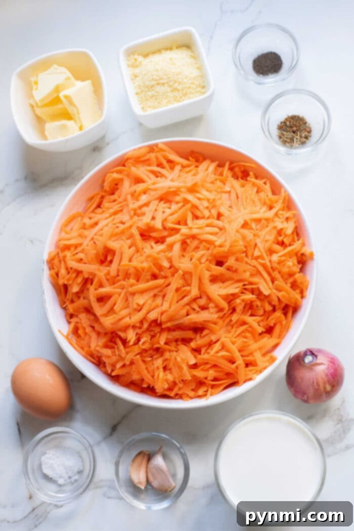 Grandma's Sweet Carrot Bake 3 Creamy Carrot Casserole with fresh herbs, perfect for a healthy side dish.