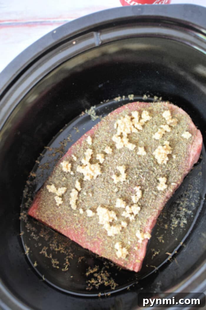 Effortless Slow Cooker London Broil 3 London Broil in Slow Cooker Recipe with rich gravy