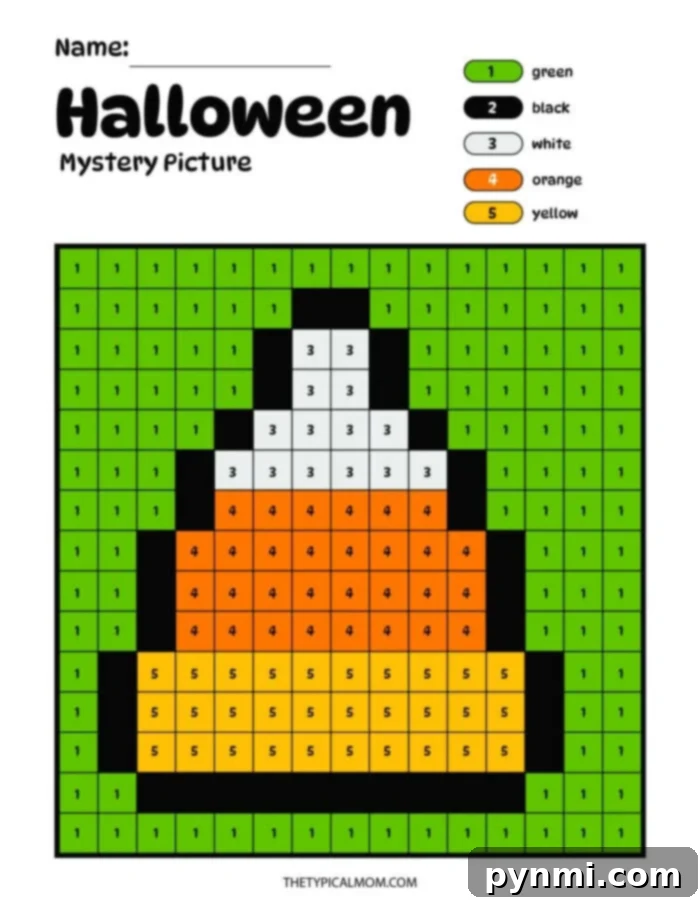 Halloween Mystery Picture Reveal Example