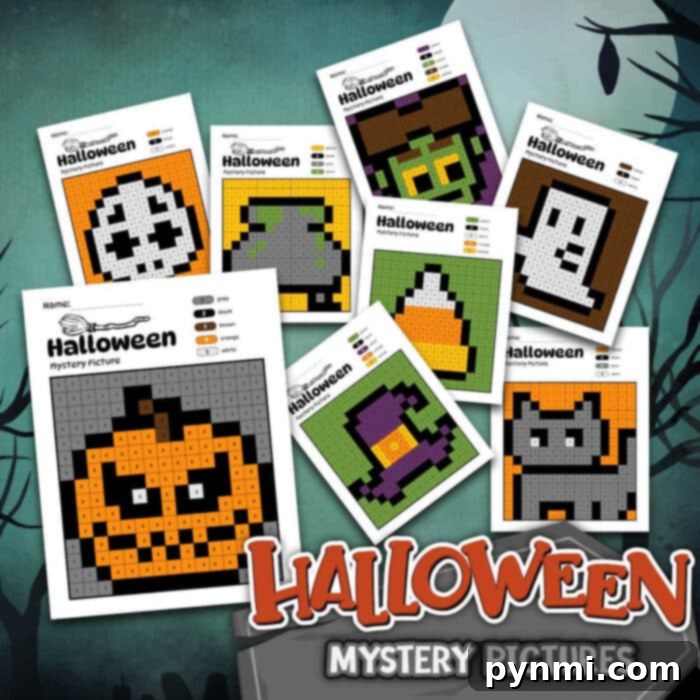 Halloween hidden picture coloring sheets in action with colored pencils