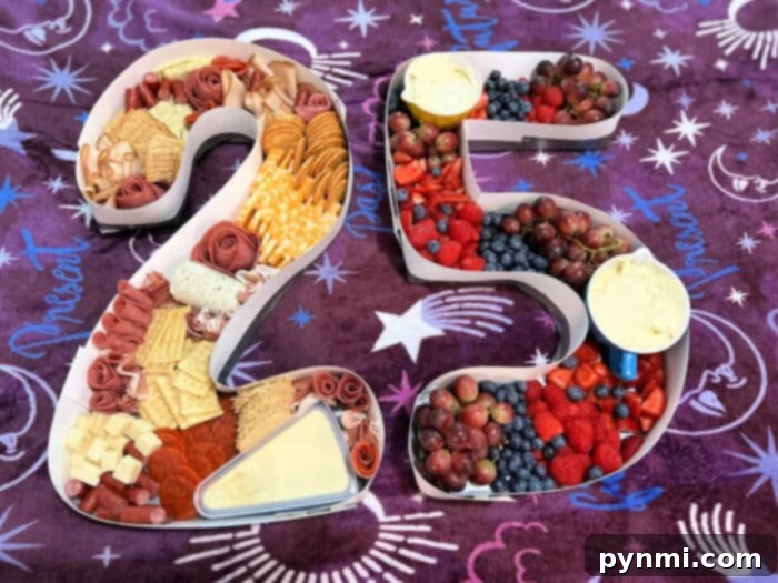 Party Perfect Charcuterie Boards 4 Unique Number-Shaped Birthday Charcuterie Board