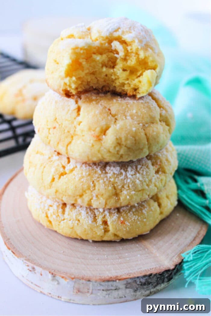 Cake Mix Cookies with Butter Delicious Gooey Butter Cake Mix Cookies, dusted with powdered sugar and ready to eat.