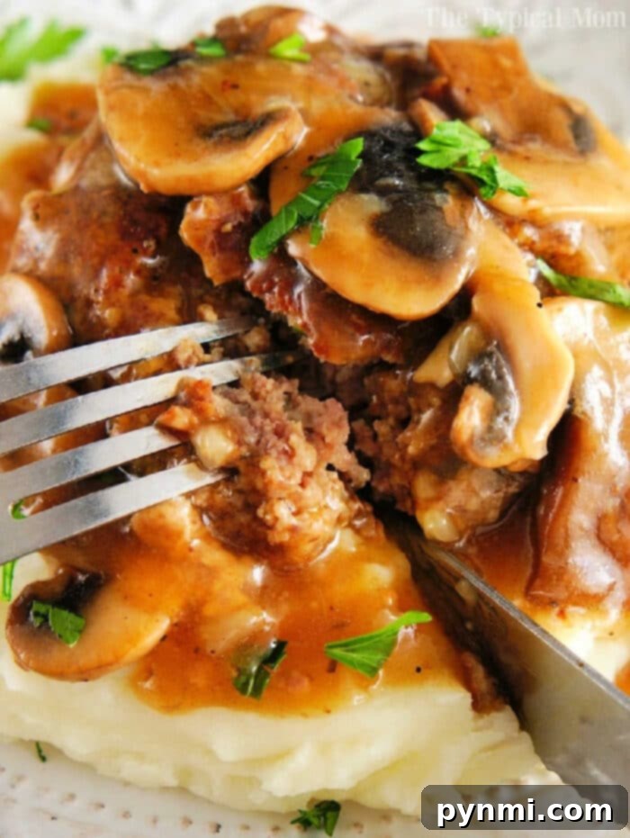 Creative Ground Venison Meals 2 Venison Salisbury steak served with mushroom gravy and mashed potatoes
