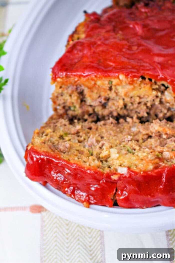 Effortless Stuffing Meatloaf 7 Stove Top Stuffing Meatloaf sliced and ready to serve, a perfect comfort food.