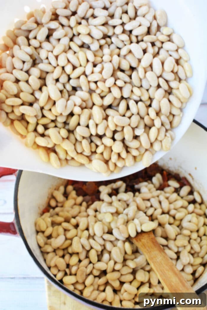 Canary Beans in a bowl after soaking, ready for cooking