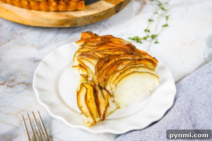 sliced potato tart