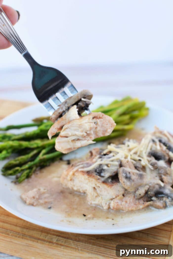 Creamy Chicken Mushroom Delight 6 Frozen Chicken and Cream of Mushroom Soup in a slow cooker