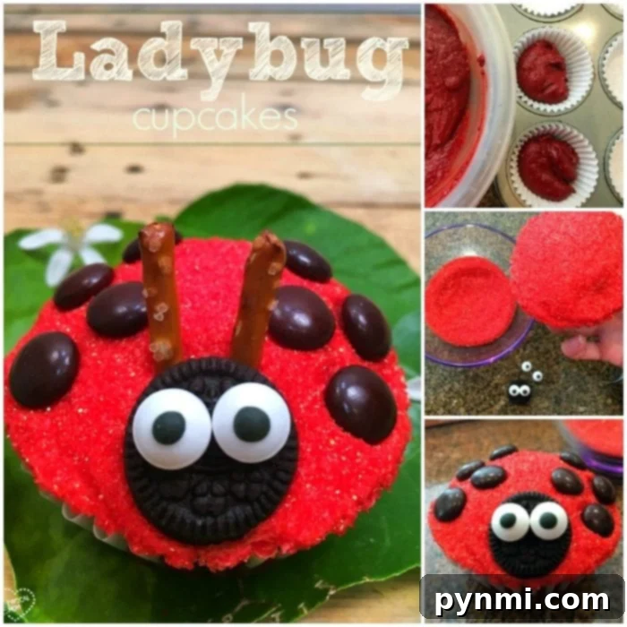 Girl's Birthday Parties That Won't Break the Bank 4 A vibrant ladybug cupcake with red frosting and chocolate chip spots, looking cute and delicious.
