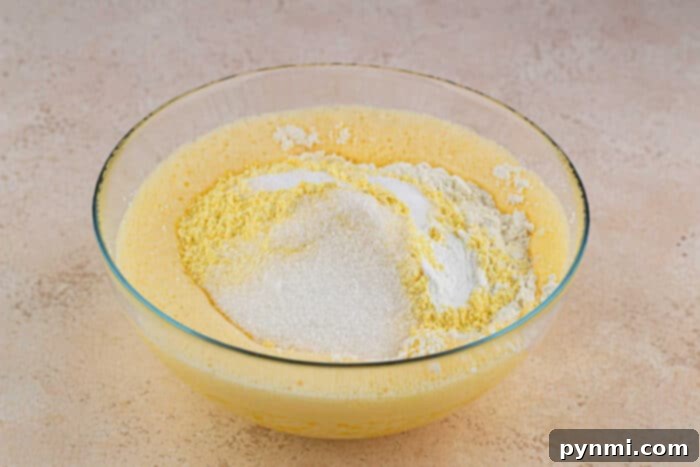 Golden and Crispy Cornmeal Waffles 4 cornmeal waffle batter