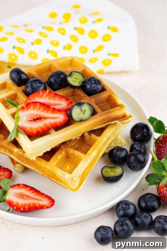 Golden and Crispy Cornmeal Waffles 7 Waffles with Cornmeal
